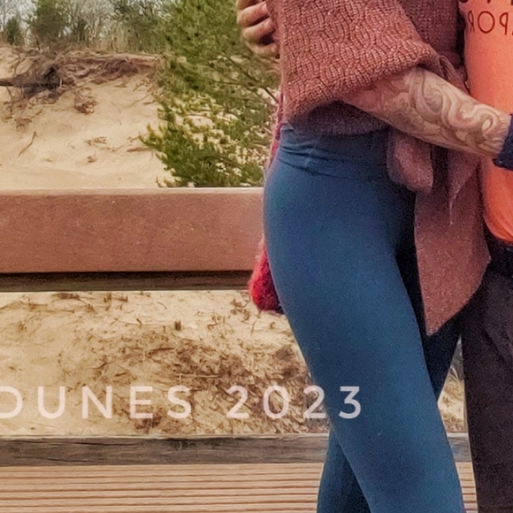 XS crossover V front forest green wave pattern no crotch seam leggings c… - Picture 8 of 8